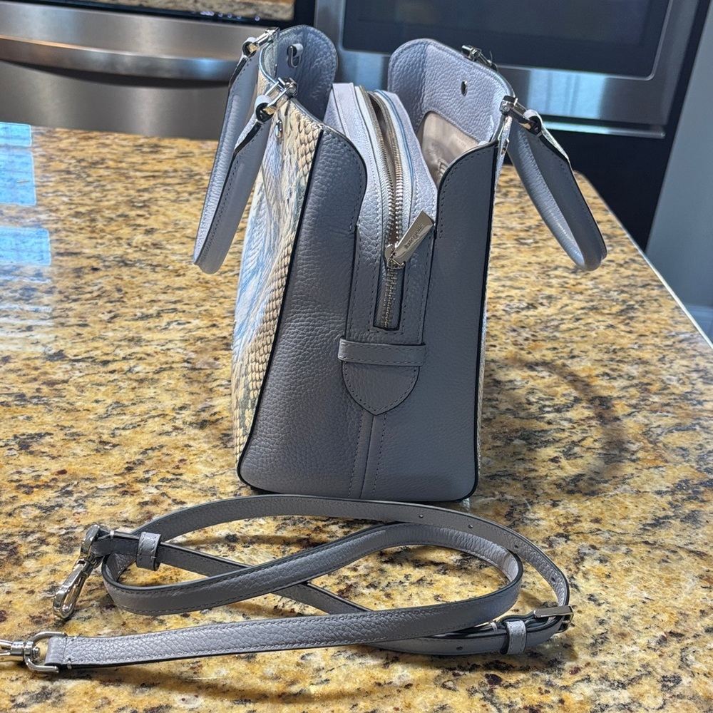 Kate Spade Blue/Gray and Cream Snakeskin Tote - Picture 4 of 6